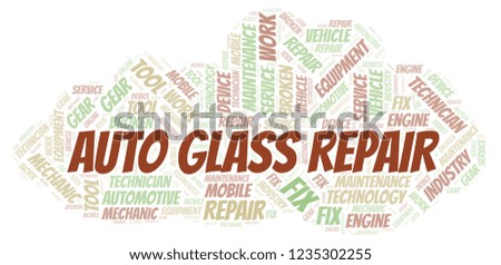 Auto Glass Repair word cloud.