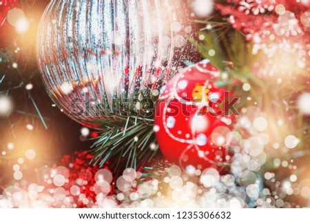 christmas background, xmas decoration and winter concept
