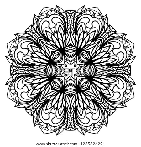 Ornamental round lace. Sacred oriental mandala. color floral ornament. Modern Decorative vector illustration for time restless.