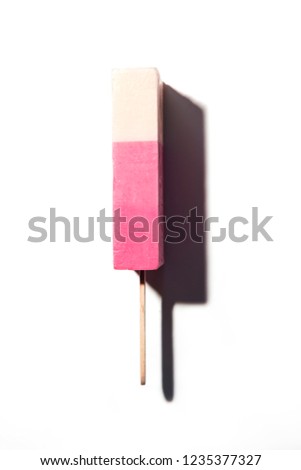 Handmade ice cream bars pastel on white background.