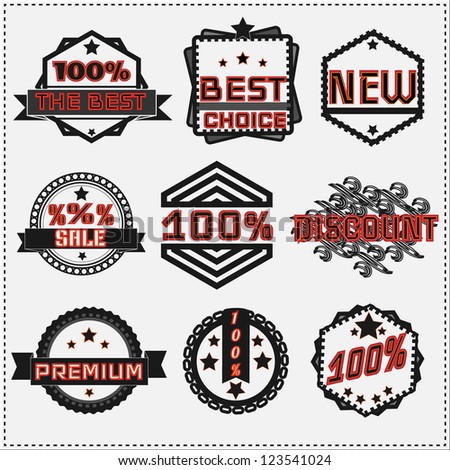 Vector set of retro labels and icons