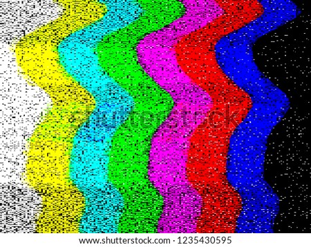 No signal - colorful stripes noisy television screen Royalty-Free Stock Photo #1235430595