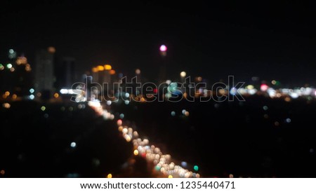 Light night at city blurred abstract background
