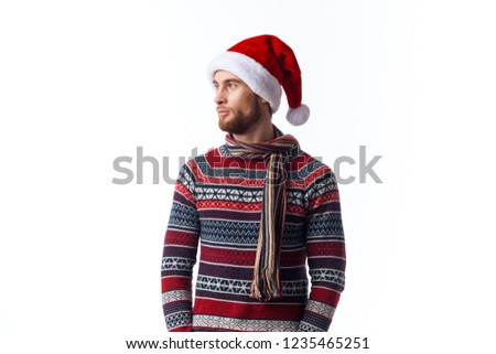 man in new year clothes with a scarf                