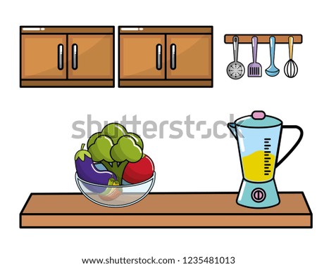 kitchen with mixer and vegetables design