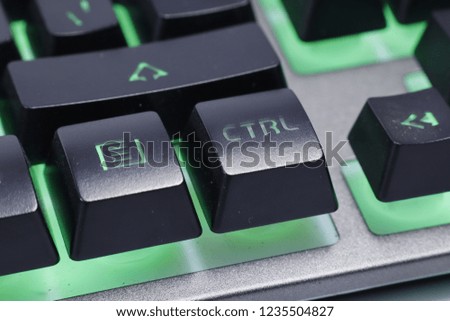 Ctrl Key Button With Green Backlight Gaming Keyboard
