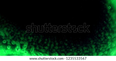 Beautiful Multicolored abstract background texture with bubbles. Bright and festive pictures for decoration and design. Spray Paint. Green bubbles on black background