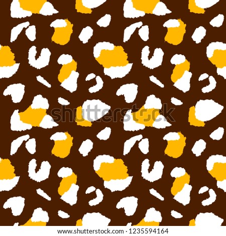Leopard seamless pattern, vector illustration. Animal print, wild cat cheetah texture. Design for seamless wallpaper, fashion textile, background, fabric, cloth, wrapping, decor paper. African style.