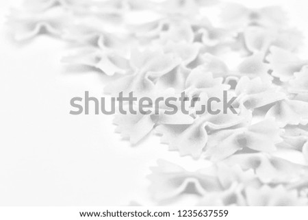 in the white background and copy space the raw pasta concept of diet healthy and cuisine
