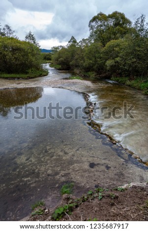 mountain river in Slovakia in green summer time