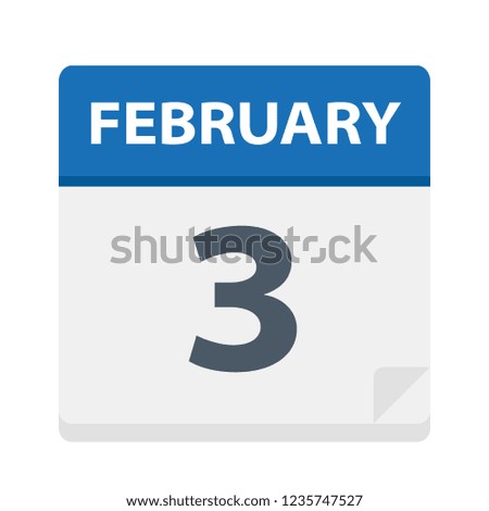 February 3 - Calendar Icon - Vector Illustration