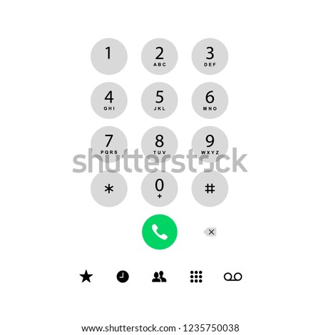  
 Iphone keypad with numbers and letters for touchscreen device. Keyboard template in touchscreen device. User interface keypad for smartphone.Vector illustration.

