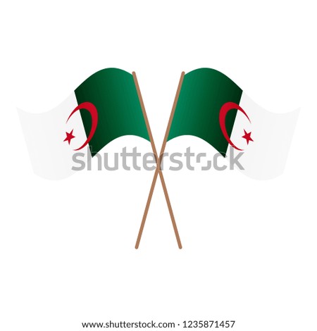 Symmetrical Crossed Algeria flags