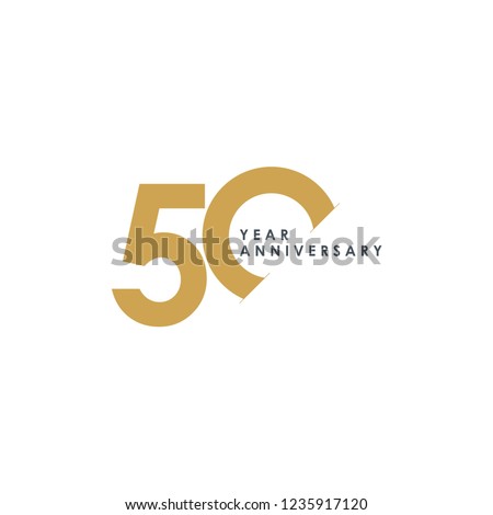 50 Year Anniversary Vector Template Design Illustration Royalty-Free Stock Photo #1235917120