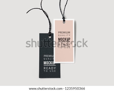 Pair of fashion label tag mockups Royalty-Free Stock Photo #1235950366