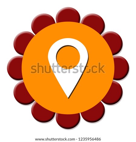 Map button isolated, 3d illustration