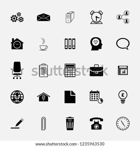 Vector icon set in flat design for office and business with elements for mobile concepts and web.