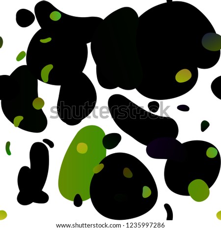 Dark Green, Yellow vector seamless template with spots. Blurred bubbles on abstract backdrop with colorful gradient. Pattern for trendy fabric, wallpapers.