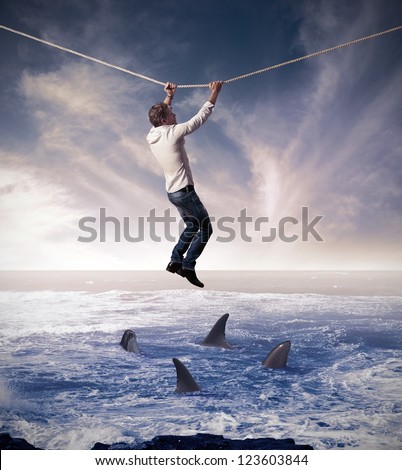 Concept of difficult and risk in business affairs Royalty-Free Stock Photo #123603844