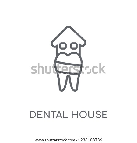 Dental House linear icon. Modern outline Dental House logo concept on white background from Dentist collection. Suitable for use on web apps, mobile apps and print media.