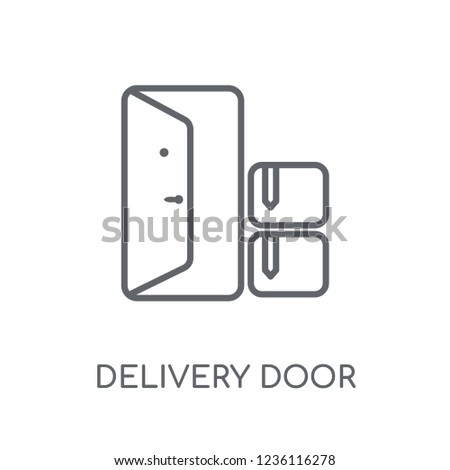 Delivery door linear icon. Modern outline Delivery door logo concept on white background from Delivery and logistics collection. Suitable for use on web apps, mobile apps and print media.