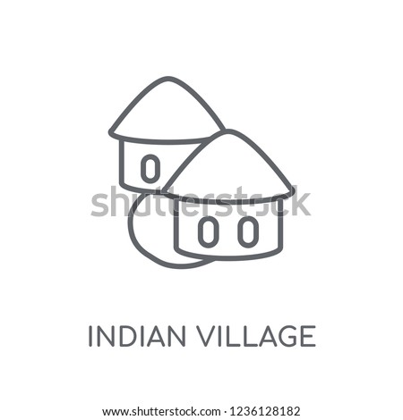 Indian Village linear icon. Modern outline Indian Village logo concept on white background from Culture collection. Suitable for use on web apps, mobile apps and print media. Royalty-Free Stock Photo #1236128182