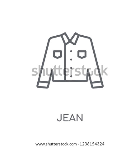 Jean linear icon. Modern outline Jean logo concept on white background from Clothes collection. Suitable for use on web apps, mobile apps and print media.