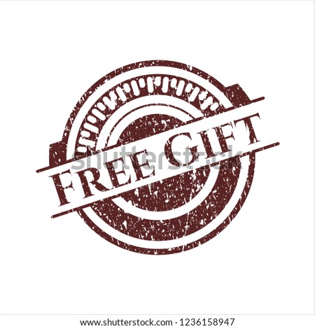 Red Free Gift distress rubber texture