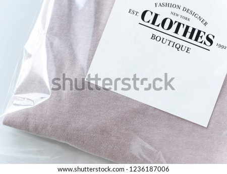 Pink top in a plastic package mockup