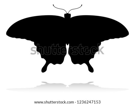 An animal silhouette of a butterfly