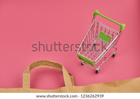 paper bag handles for shopping and shopping cart