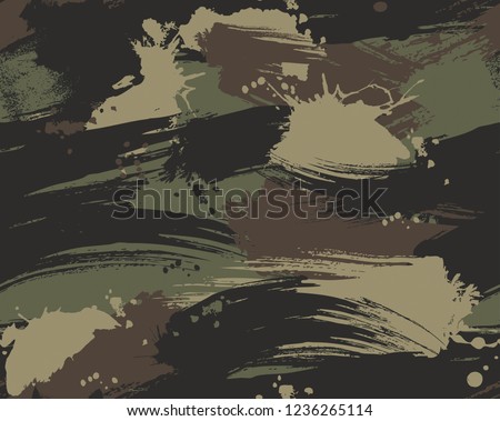 Seamless Brush Stroke Camouflage Pattern Royalty-Free Stock Photo #1236265114