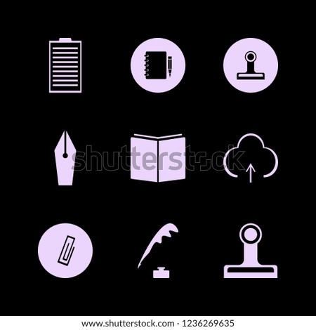document icon. document vector icons set notebook pencil, open book, fountain pen and medical report