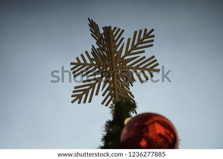 Christmas holidays celebration ornaments on a green pine tree