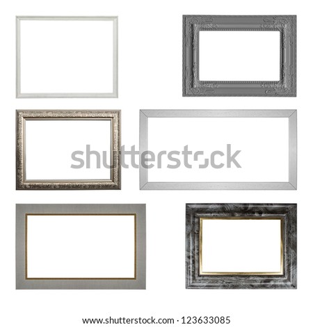 the set of frames isolated on white background