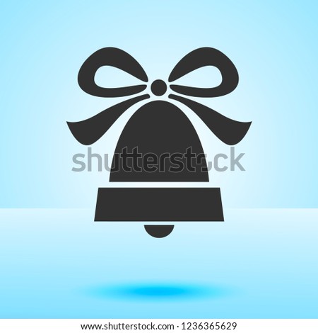Bell Christmas, happy new year symbol. emblem, pictogram. Flat style for graphic and web design, logo. Eps10. Isolated vector icon, sign,