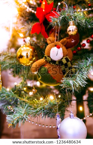 Christmas tree decoration whit light effect