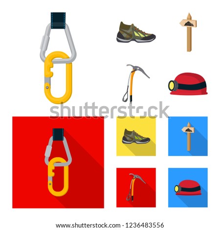Isolated object of mountaineering and peak logo. Collection of mountaineering and camp vector icon for stock.