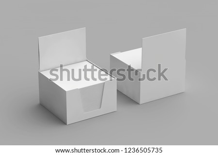 Isolated Empty Cube Block Note