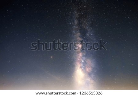 The Milky Way and the Stars in Full Sky at Night