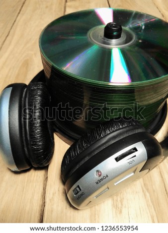 Music audio headphones closeup. Vertical concept image