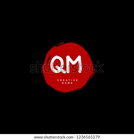 Q M QM Initial logo template vector. Letter logo concept