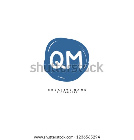 Q M QM Initial logo template vector. Letter logo concept