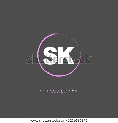 S K SK Initial logo template vector. Letter logo concept