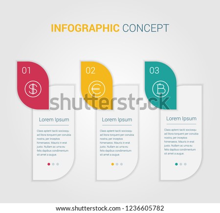 Vector Infographic with icons and 3 options or steps. Infographics for business concept. Can be used for presentations banner, workflow layout, process diagram, flow chart, info graph, EPS10