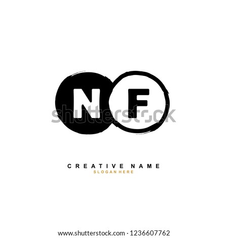 N F NF Initial logo template vector. Letter logo concept