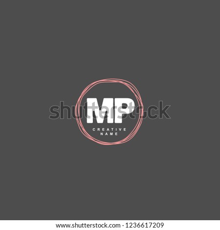 M P MP Initial logo template vector. Letter logo concept