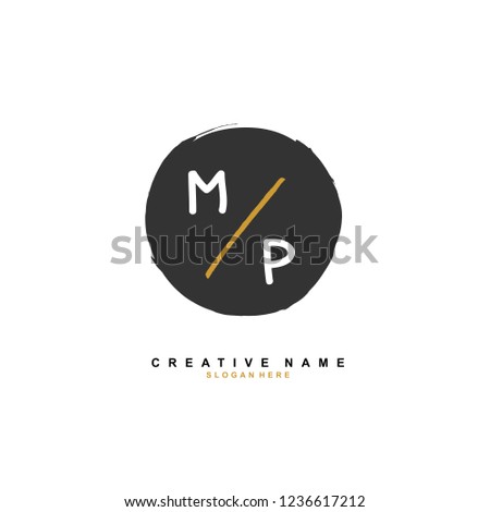 M P MP Initial logo template vector. Letter logo concept