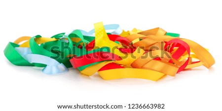 Color ribbon border, isolated on white background