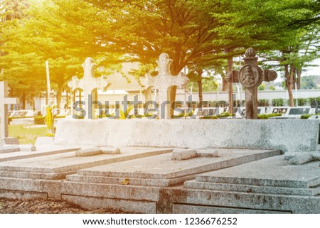 Gravestone in cemetery.